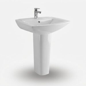 Wash Basin & Pedestal 2003 – Glossy White Ceramic