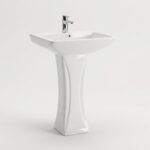 Wash Basin & Pedestal 2008 – Glossy White Ceramic