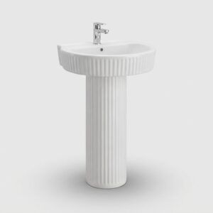 Wash Basin & Pedestal 2016 – Glossy White Ceramic