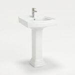 wash basin with pedestal 2032 white ceramic bathroom design Pakistan