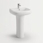 Wash Basin & Pedestal 2044 – Glossy White Ceramic