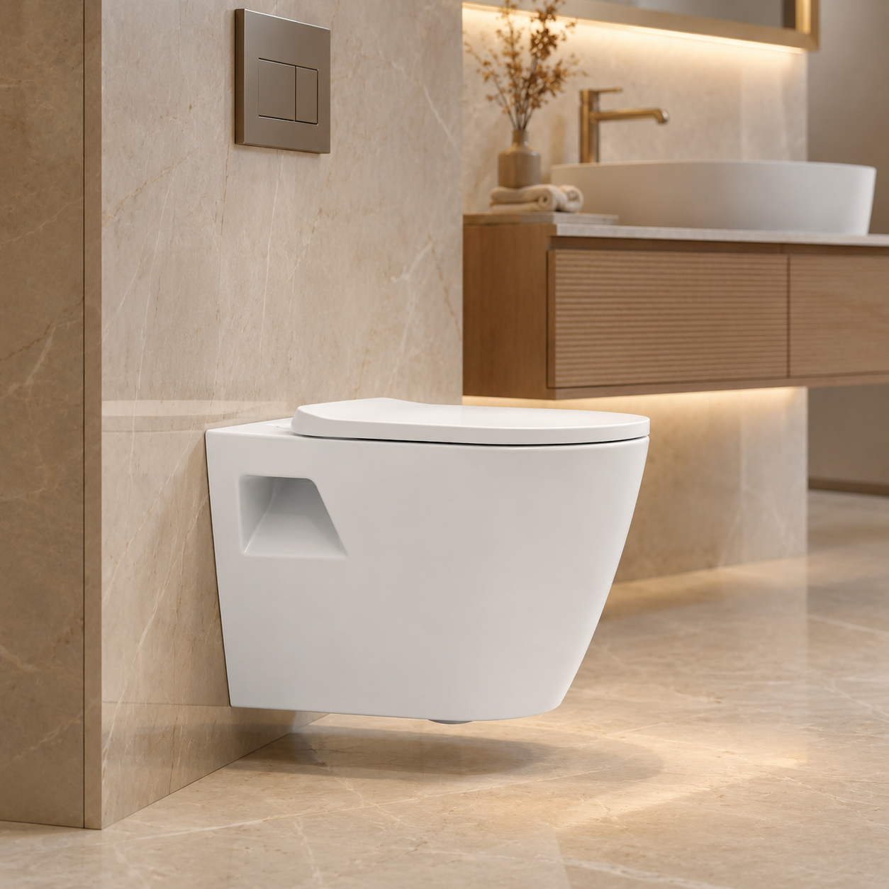Wall Hung WC Commode 1116 1 YUBATH sanitary ware showroom display for modern bathroom