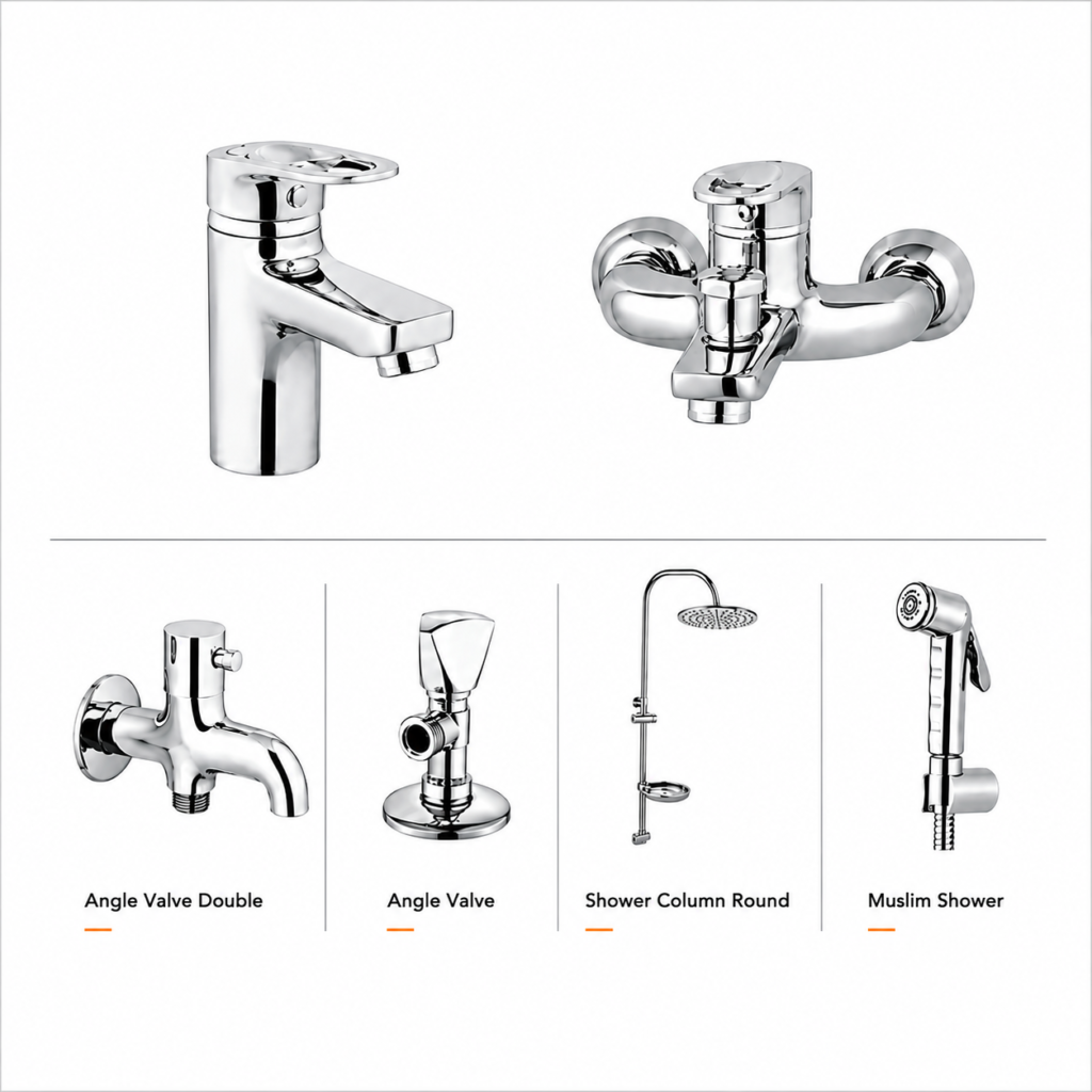 YUBATH modern wash basin and bathroom product display