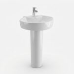 Wash Basin & Pedestal 2015 – Glossy White Ceramic
