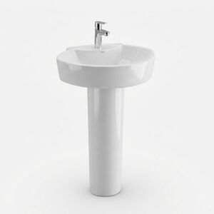 Wash Basin & Pedestal 2015 – Glossy White Ceramic