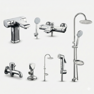 Luxury Chrome Bathroom Fittings Set Pakistan OPAL Design by YUBATH