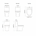 One Piece WC Commode 1022 | Modern Ceramic Toilet | YUBATH Pakistan - Image 2