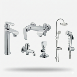 Luxury Chrome Bathroom Fittings Set Pakistan FLORA Design by YUBATH