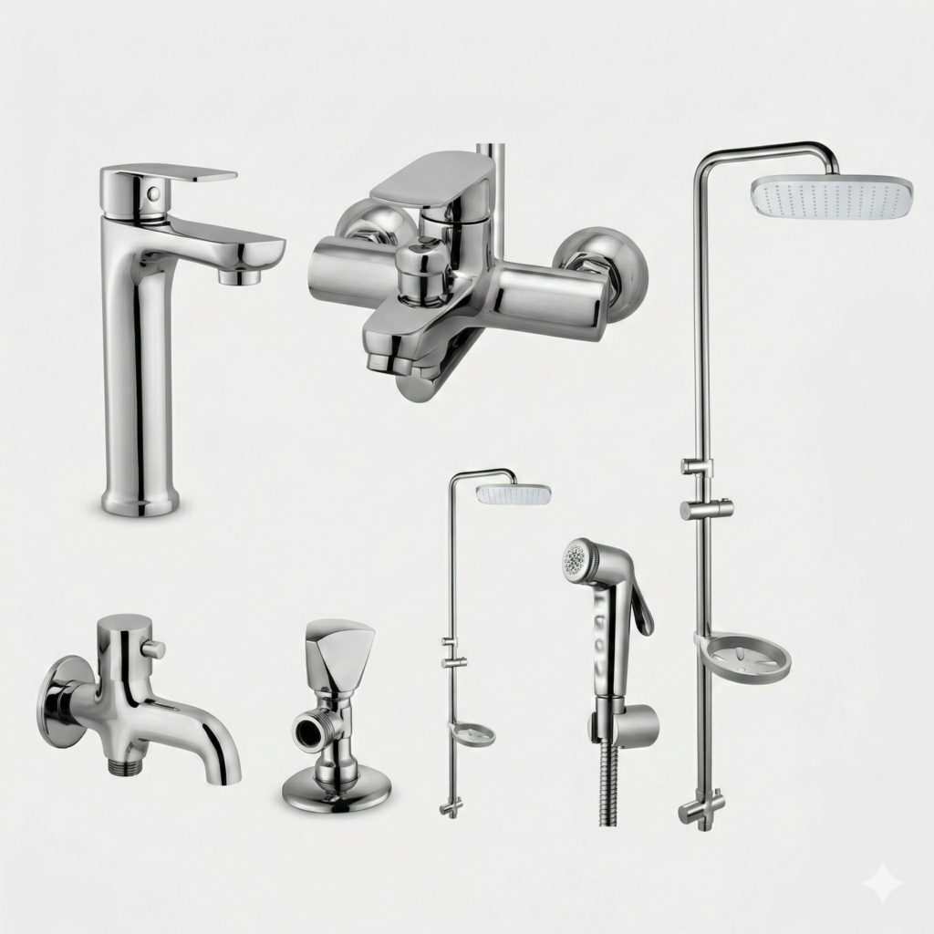 Luxury Chrome Bathroom Fittings Set Pakistan NEXTA Design by YUBATH