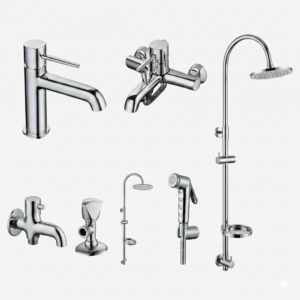 Luxury Chrome Bathroom Fittings Set Pakistan VICTORIAN Design by YUBATH