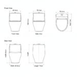 One Piece WC Commode 1020 | Modern Ceramic Toilet | YUBATH - Image 2