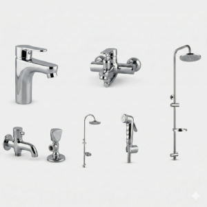 Luxury Chrome Bathroom Fittings Set Pakistan LAGUNA Design by YUBATH