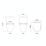 One Piece WC Commode 1039 | Luxury Ceramic Toilet | YUBATH - Image 2