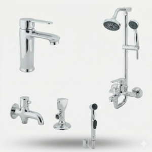 Luxury Chrome Bathroom Fittings Set Pakistan JAKARTA Design by YUBATH
