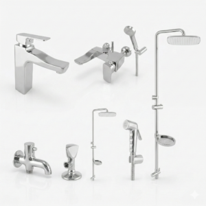 Luxury Chrome Bathroom Fittings Set Pakistan LUXE Design by YUBATH