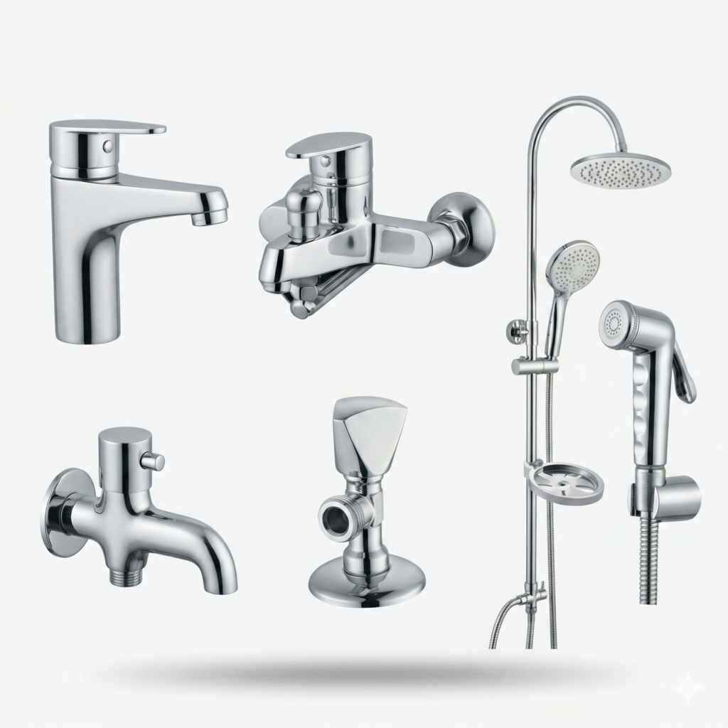 Luxury Chrome Bathroom Fittings Set Pakistan INDIGO Design by YUBATH