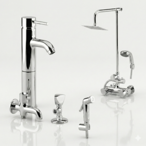 Luxury Chrome Bathroom Fittings Set Pakistan European Design by YUBATH
