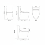 One Piece WC Commode 1025 | Modern Ceramic Toilet | YUBATH Pakistan - Image 2