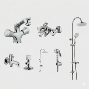 Luxury Chrome Bathroom Fittings Set Pakistan PEARL Design by YUBATH