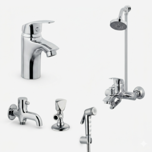 Luxury Chrome Bathroom Fittings Set Pakistan CONTINENTAL Design by YUBATH