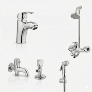 Luxury Chrome Bathroom Fittings Set Pakistan OSKAR Design by YUBATH