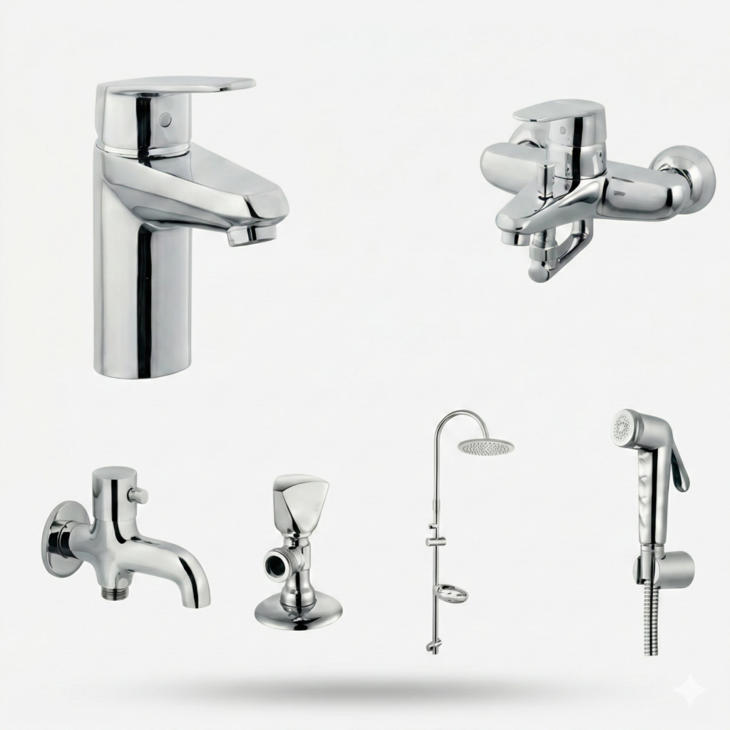 Luxury Chrome Bathroom Fittings Set Pakistan VINE Design by YUBATH