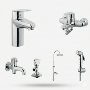 Luxury Chrome Bathroom Fittings Set Pakistan VINE Design by YUBATH