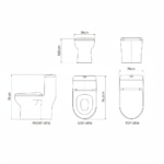 One Piece WC Commode 1023 | Modern Ceramic Toilet | YUBATH Pakistan - Image 2