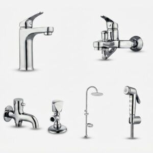 Luxury Chrome Bathroom Fittings Set Pakistan SCALA Design by YUBATH