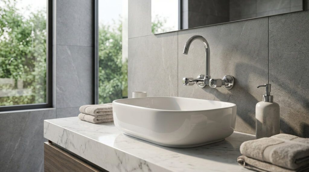 Wall Mounted Sink Mixer 3001 1 YUBATH modern bathroom sanitary ware display
