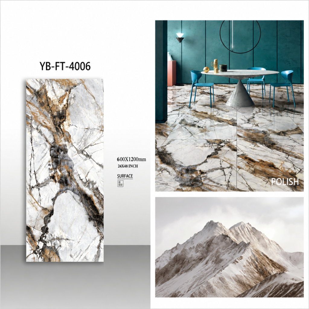 Floor tiles Pakistan YB-FT-4006 premium YUBATH flooring design