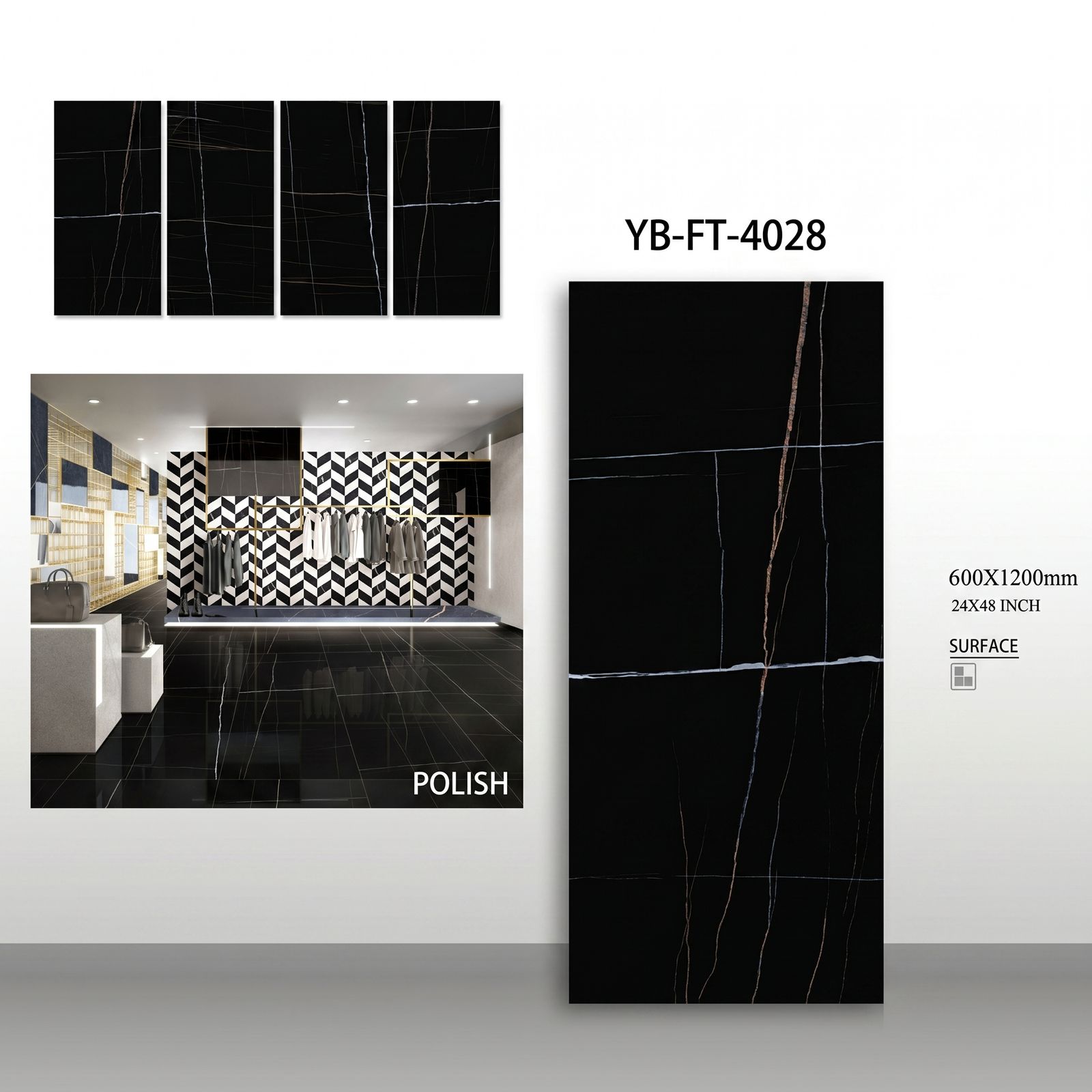 YUBATH Floor and Wall Tile YB-FT-4028 Floor tiles Pakistan YB-FT-4028 premium YUBATH flooring design