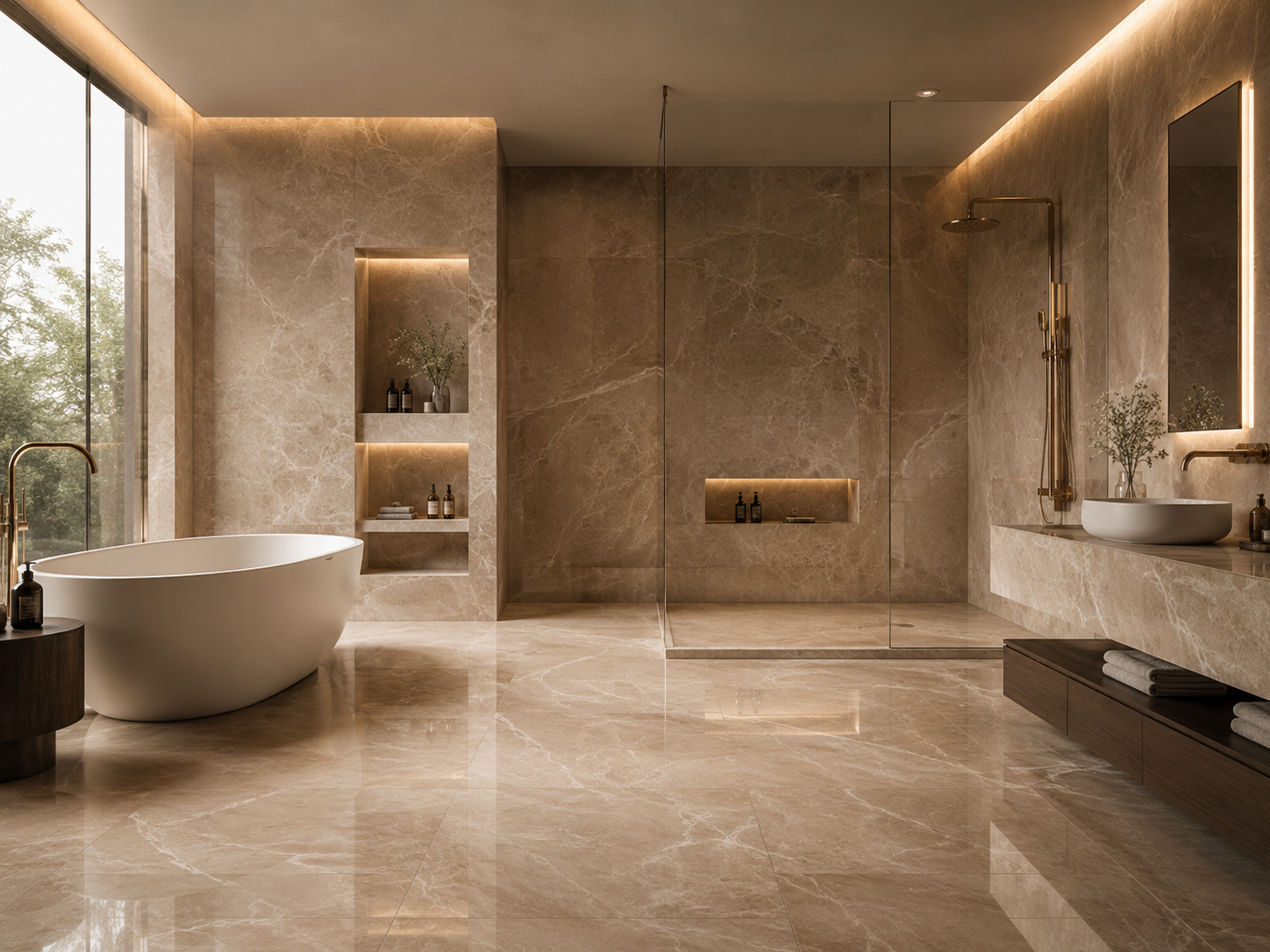 Home 16 YUBATH vanity and cabinetry styled in a luxury bathroom