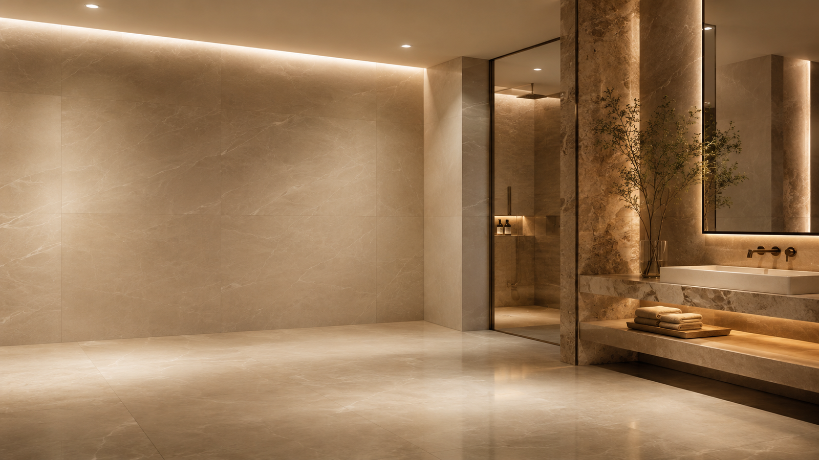 YUBATH wall hung commode in a modern bathroom
